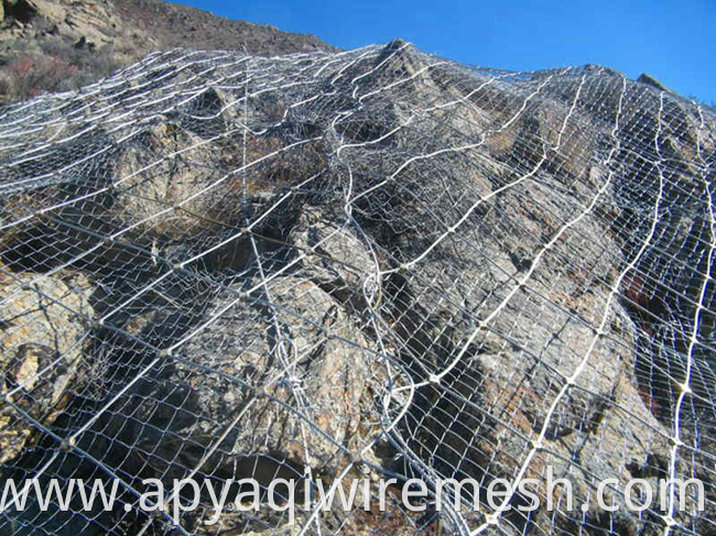 Slope Protection Fence for Mountain SNS slope protection Mesh netting Steel Cable Rolled Net GPS2 rockfall barrier netting